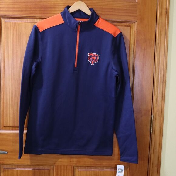 Chicago Bears NFL Team Apparel Navy 1/4 Zip Pullover Fan Gear Small - Picture 2 of 12